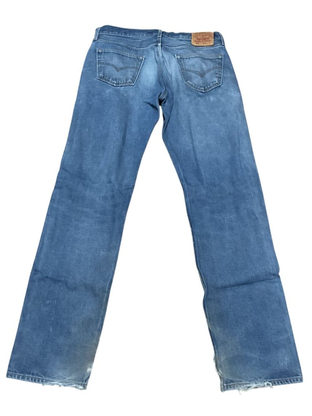 Levi's 501 Blue Jeans W38 L40 Straight-Leg 100% Cotton Button Fly Mens